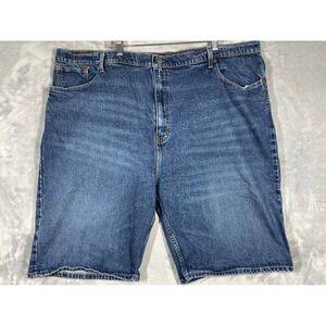 Levis 569 Loose Straight Denim Shorts Mens W48 Blue Medium Wash Stretch 3357-Lev